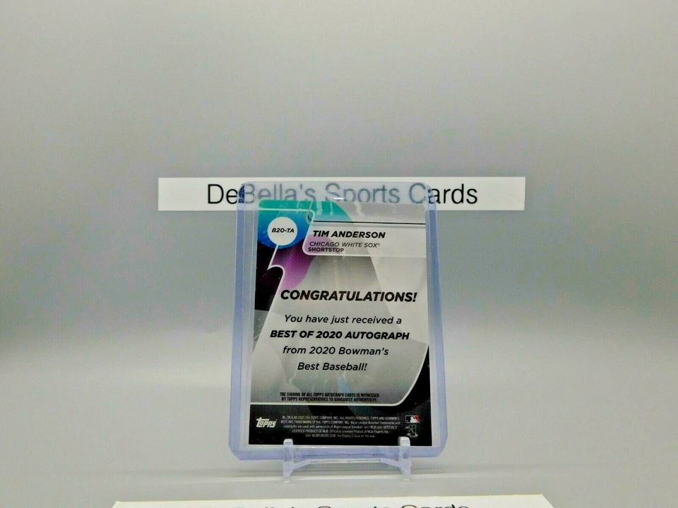 Bowman’s Best #B20TA Tim Anderson BLUE Refractor Auto #075/150 Chicago White Sox - Image 2 of 2