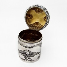 Art Nouveau Dresser Jar William Neale Sterling Silver 1901 Chester