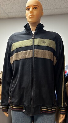 LRG Lifted Research Group Track Jacket Zip Up Sz XL Rasta Colors