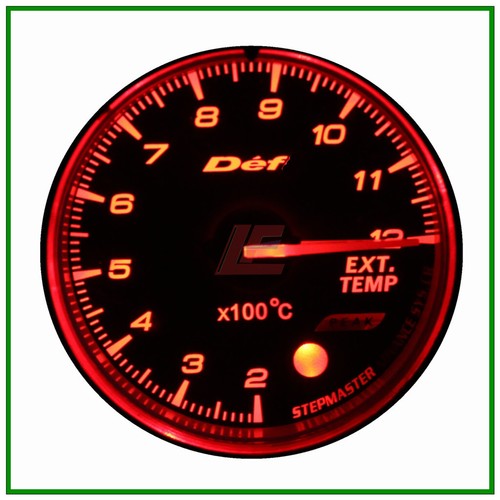 2.5" 60mm black face gauge advanced ext temp gauge amber red/ white lights - Picture 7 of 8