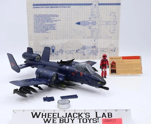 Cobra Rattler W/ Wild Weasel Complete GI Joe 1984 Hasbro Action Figure Vehicle