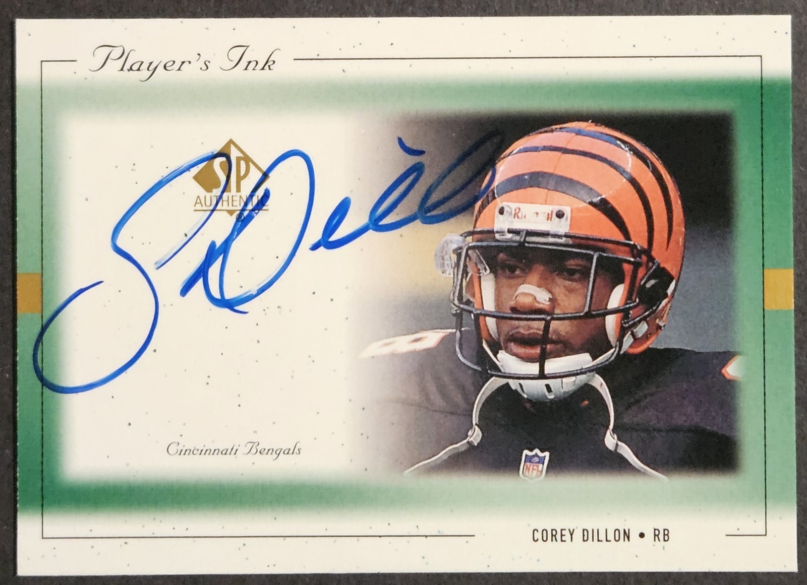 1999 SP Authentic Player’s Ink Green #CD-A Corey Dillon Autograph Auto
