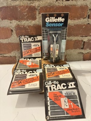 Gillette Sensor Razor (1989) Cartridges Plus 36 Cartridges USA New Old Stock VTG