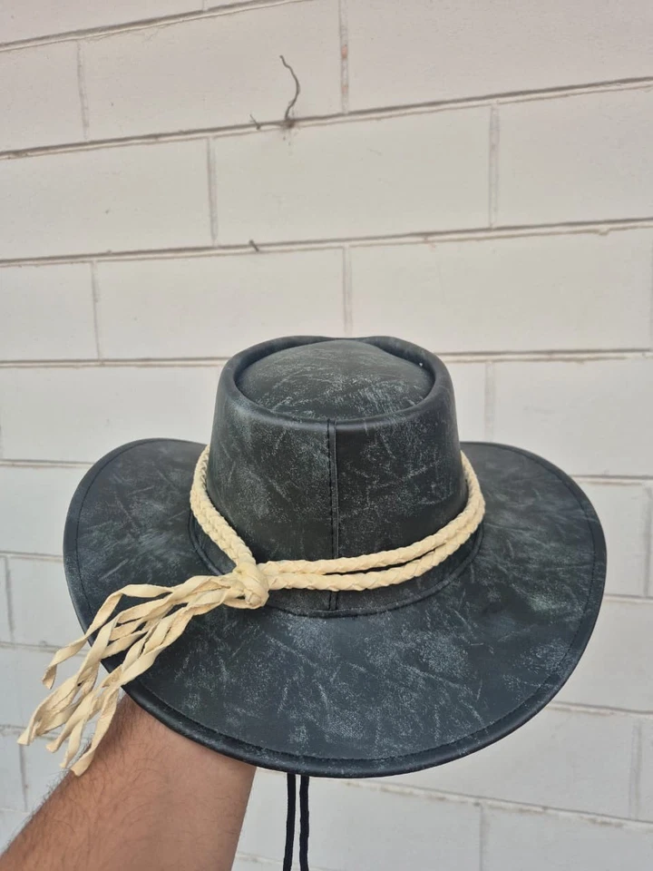Arthur Morgan Replica  Cowboy Hat  Handmade Real Cowhide Leather Western - Image 4 of 4