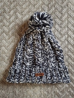 Fitz (Jako-o) Strick Mütze Mädchen Jungen Blau Weiß One Size Bommelmütze