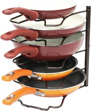 Pan Organizer Rack for Kitchen Cabinet and Counter, Bronze