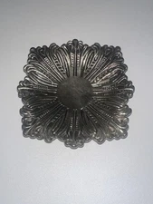 Godinger Silverplate Ornate Square Coaster Trinket Dish Baroque Rococo Decor