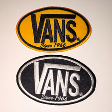 Vintage Style Vans Patches Lot - 2 Pc Skateboard Since 1966 Oval Iron On New
