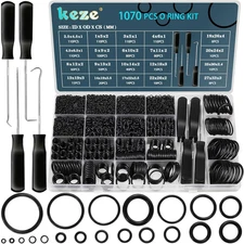 1070 Pcs 20 Size O Rings Assortment Kit with Pick and Hook Set for Assorted A...