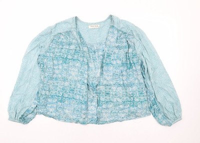 Indigo Damen blau Blumen Kimono Jacke Größe 10