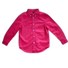Ralph Lauren Dress Shirt Boys 6 Red Long Sleeve Button Up Collared Logo Casual