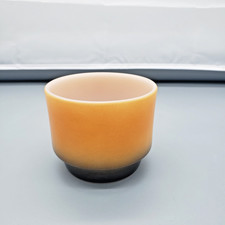 Anchor Hocking  Orange Brown Black Fade Ombre Custard Bowl Ramekin Baking