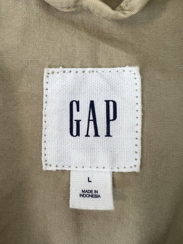 Gap Core Utility Jacket Women’s Large Khaki Cotton Side Cinch Pockets Beige Tan - Picture 10 of 15