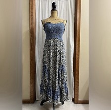 NWOT Free People One I Love Maxi Dress Blue Floral Size SP