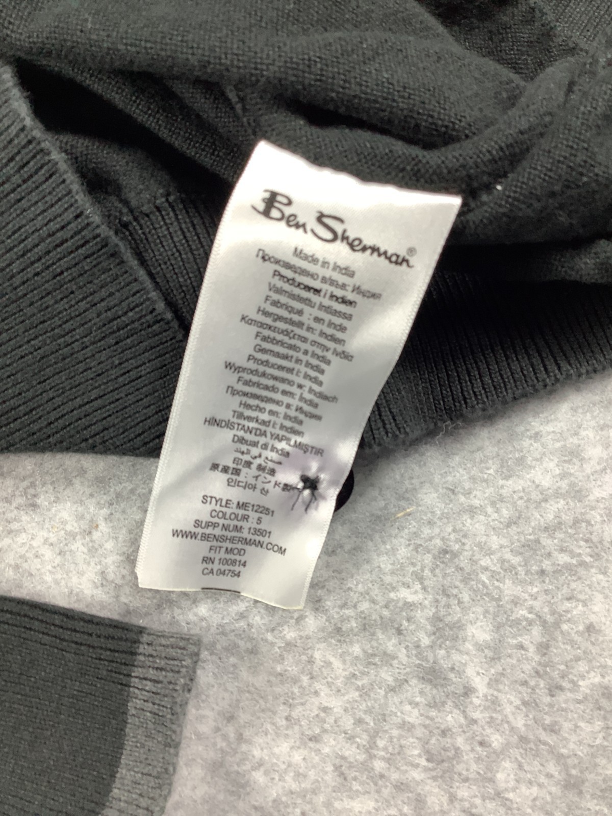 Ben Sherman Black Quart Zip Jumper Mens Medium Sku 240 image 5