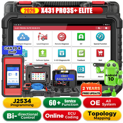 LAUNCH X431 PRO3S+ ELITE PRO5 OBD2 Diagnosegerät ECU Coding Mit TOPOLOGY MAP ABS