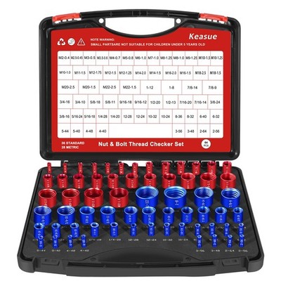 64Pcs Thread Checker, Nut and Bolt Thread Checker, 36 Inch 28 Metric Box Set...