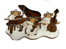 St Andrew's Abbey Art Tile Ceramic Stoneware Angel Musicians Trio Unique Wall