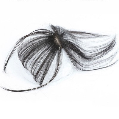 Clip in 100% Human Hair Topper Piece Thin Flat Bangs Fringe Remy Human Hairpiece
