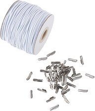 43.74 Yard Elastic Barbed Cord 2Mm Stretch round String with Metal Barbs Fastene