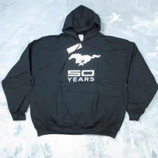 Ford Mustang Hoodie Mens XL Black 50 Years Anniversary Sweatshirt FDM02242772