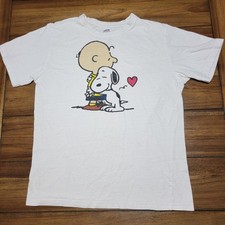Peanuts White Unisex Tee Snoopy Hug - Size Medium