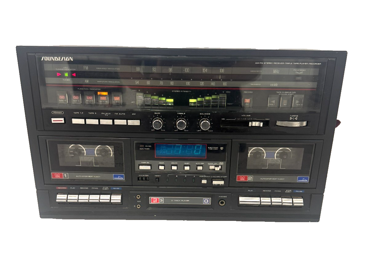 SOUNDESIGN 5994- 8 TRACK/DUAL CASSETTE/AM-FM STEREO MINT | eBay