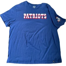 New England Patriots Throwback Logo ‘47 Brand NFL Blue T Shirt Size 2XL