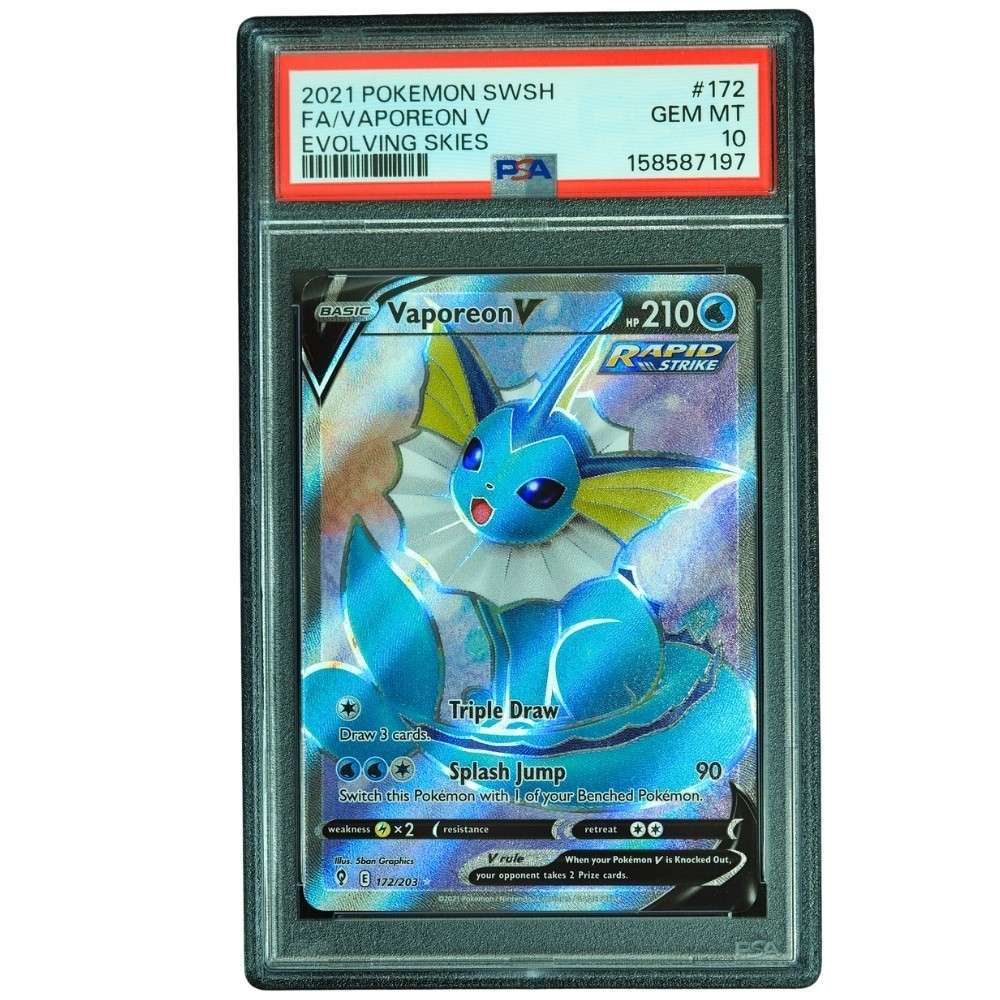 Vaporeon V #172/203 Evolving Skies UR Holo PSA 10 Pokemon Card*TEW
