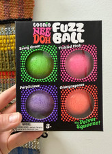 Teenie NeeDoh Fuzz Ball 4 Pack Squishy Fidget Toy Schylling Mini NEW NIB nee doh