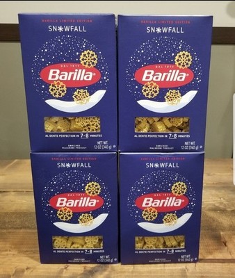 Barilla Snowfall Pasta Limited Edition 12 oz Lot of 4 Christmas Holiday Party  