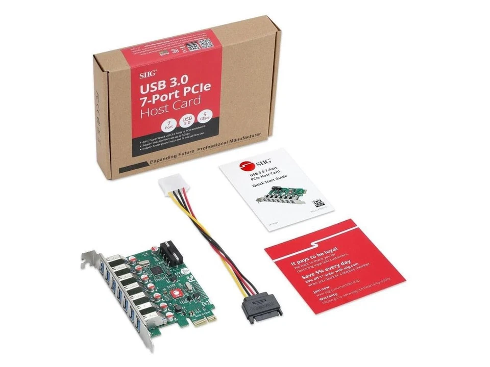 SIIG 7 Port USB 3.0 PCIe Host Card UASP Mode - Image 4 of 4