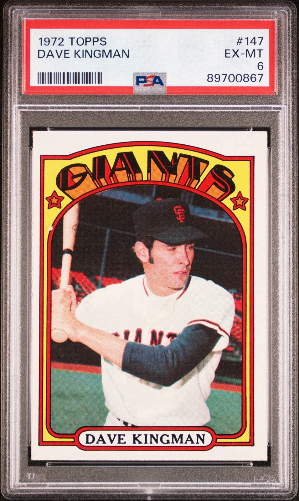1972 Topps #147 Dave Kingman PSA 6 EX-MT