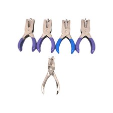 Lot Of 5 Purple Gray And Blue Paper Punchers