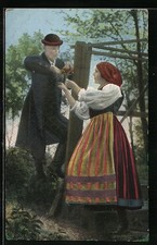 Ehepaar in polnischen Trachten, Ansichtskarte 1916 