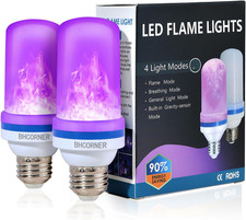 Smaller Size LED Purple Flame Light Bulbs - Halloween Flickering Light Bulb wi