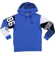 Victoria's Secret Pink campus crossover 86 Logo Hoodie Royal Blue Medium