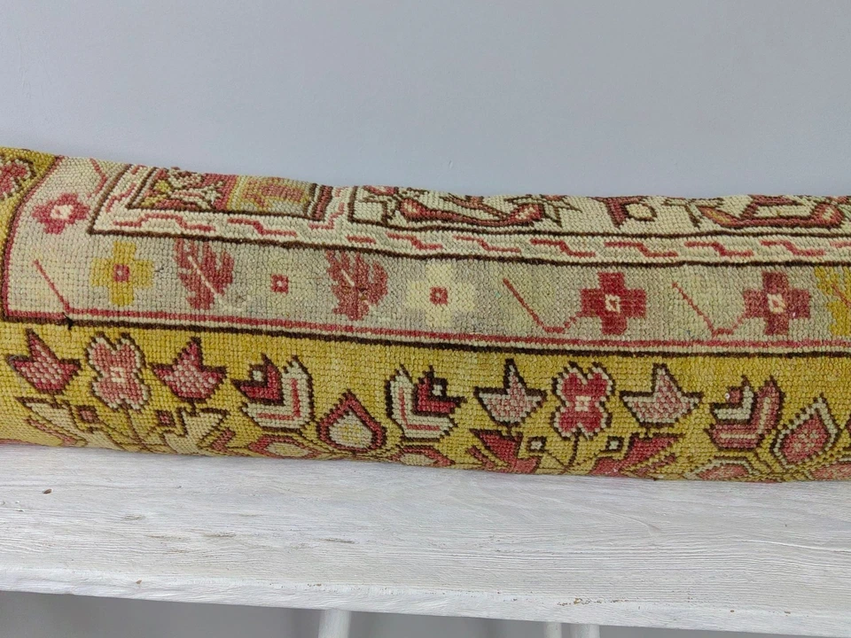 12x48 Turkish Kilim Pillow Cover - Long Lumbar Throw - Vintage Boho Cushion - Image 3 of 4