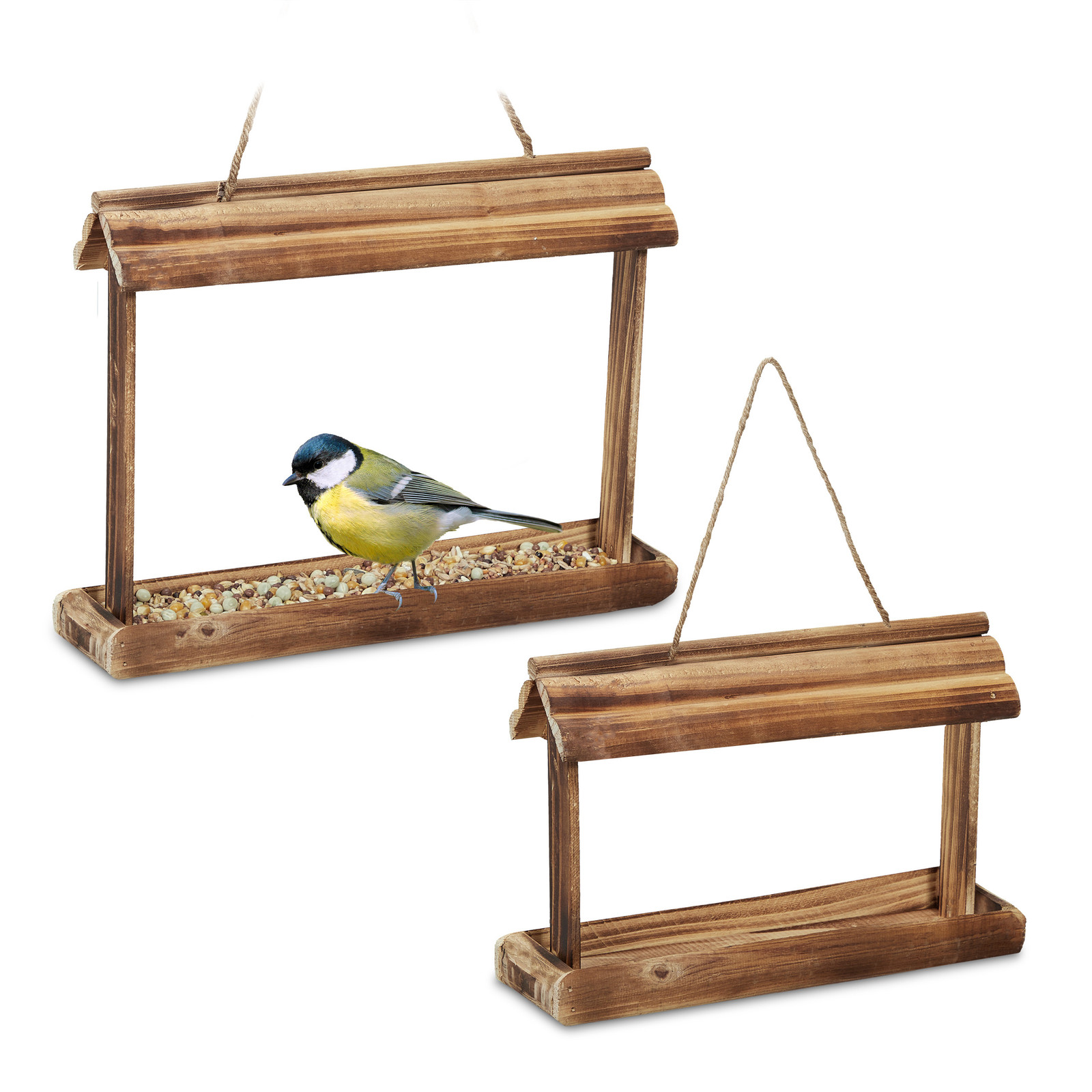 Comedero Para Pájaros DARLUX XL Hexagonal – Casa De Madera Con Dispensador (rojo/azul/verde/negro) 🐦