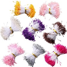 3200PCS Artificial Matte Flower Stamen, 8 Colors Mini Flower Double Heads Pis...