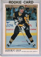 1990-91 OPC O-Pee-Chee Premier Jaromir Jagr RC rookie card #50 NM+++ PENGUINS. rookie card picture