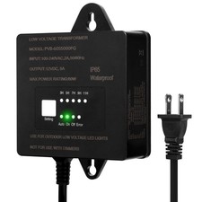 60W Low Voltage Transformer Outdoor, 120V AC to 12V DC  Photocell Sensor and...