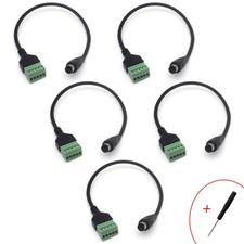 5pcs 8-Pin Mini DIN Male to 5-Pin Screw Terminal Pluggable DIY PLC Wiring Cable