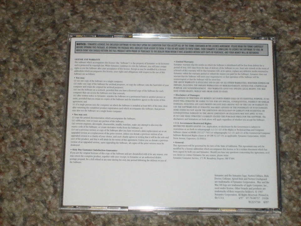 Symantec Norton Utilities Version 3.5 Mac OS CDROM Software Vintage - Image 2 of 4