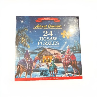 Eurographics Nativity Advent Calendar 24 Jigsaw Puzzles 50 Pieces Each Christmas