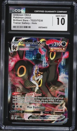 2022 Pokemon SWSH Brilliant Stars Umbreon Vmax Trainer Gallery #TG23 CGC 10