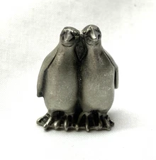 Vtg Hudson Pewter 1981 Noah's Ark Collection Pair Of Penguins Figurine #2223