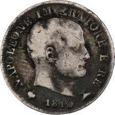 [#1285020] Regno d'Italia, Napoleone I, 5 Soldi, 1810, Milano, Argento, VF (30-35)
