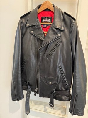 Schott PER13 100th Anniversary Black Double Riders Jacket M #FF BBA