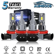 For Subaru WRX STI 2018-2019 4Pcs H11 H11 LED Headlight Kit High Low Beam Bulbs